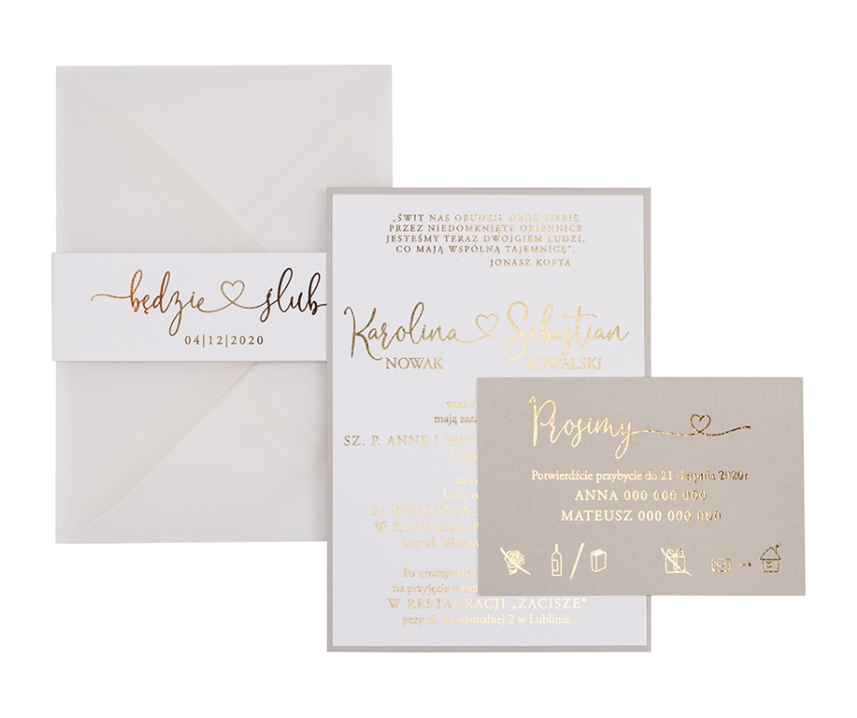 Minimalistyczne zaproszenia w jasnych kolorach